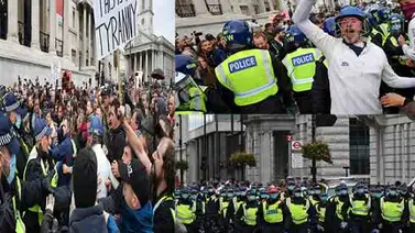 Fotos: masivas protestas anti confinamiento en Londres Fotos: masivas protestas anti confinamiento en Londres