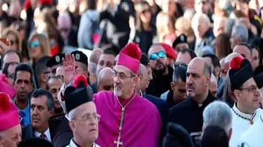 Belén celebra por Nochebuena la llegada del líder católico desde Jerusalén Belén celebra por Nochebuena la llegada del líder católico desde Jerusalén