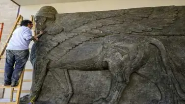 Dos leones alados de la Mesopotamia regresan a Mosul Dos leones alados de la Mesopotamia regresan a Mosul