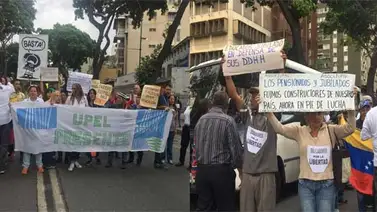 Educadores protestaron frente a la Upel de El Paraíso exigiendo un cambio en el país Educadores protestaron frente a la Upel de El Paraíso exigiendo un cambio en el país