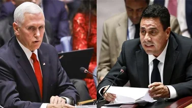 Pence a Moncada: Usted no debería estar aquí en la ONU, dile a Maduro que su tiempo acabó