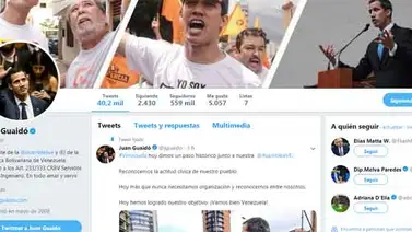 Juan Guaidó actualiza su bio en Twitter como Presidente (E) Juan Guaidó actualiza su bio en Twitter como Presidente (E)