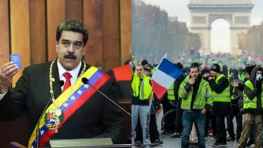 Maduro bromeó sobre los "chalecos amarillos" en su discurso de investidura