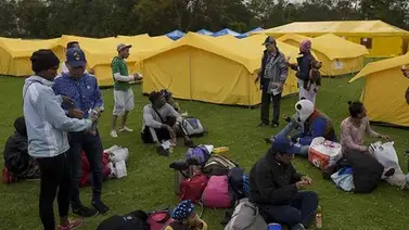 Informaron de disturbios en campamento humanitario de venezolanos en Bogotá por alimentos Informaron de disturbios en campamento humanitario de venezolanos en Bogotá por alimentos