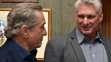 Robert De Niro recibe a Miguel Díaz-Canel en Nueva York