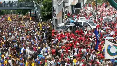 Venezolanos se manifestaron por Día del Trabajador con presidenciales en puerta Venezolanos se manifestaron por Día del Trabajador con presidenciales en puerta