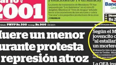 Por esta portada el Presidente amenaza al Diario 2001 (+Foto y video) Por esta portada el Presidente amenaza al Diario 2001 (+Foto y video)