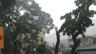 Así se derrumbó el techo de este centro comercial en Caracas por las fuertes lluvias