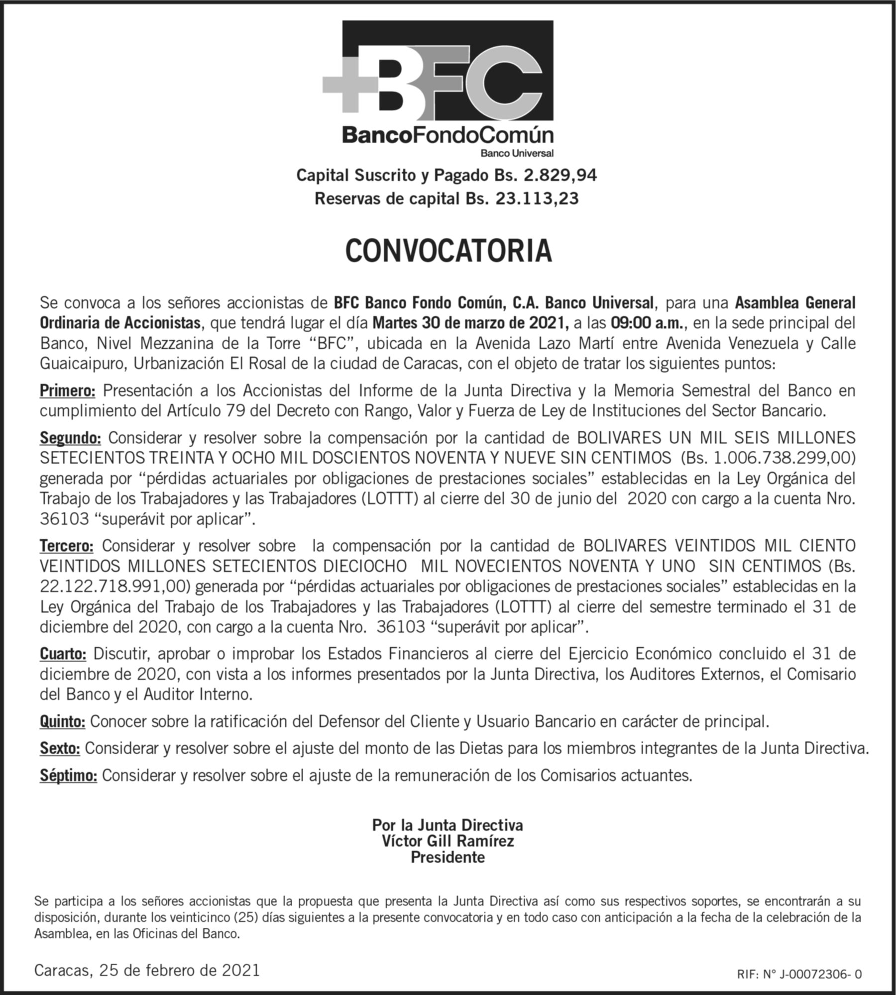Convocatoria | BFC