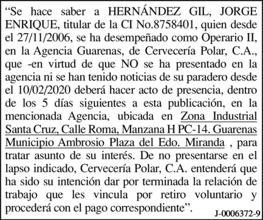 Anuncio | Cervecería Polar