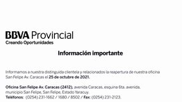 INFORMACIÓN IMPORTANTE | BBVA 21 OCT 2021