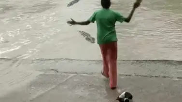 Esta mujer se enfrenta a un cocodrilo con una "chancleta" (+Video) Esta mujer se enfrenta a un cocodrilo con una "chancleta" (+Video)