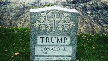 Aparece una lápida con el nombre de Donald Trump en Central Park Aparece una lápida con el nombre de Donald Trump en Central Park