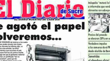Por falta de insumos cierran indefinidamente El Diario de Sucre