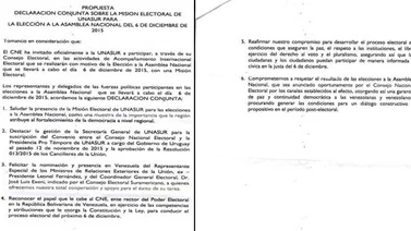 La MUD tiene sus reservas con el documento de Unasur