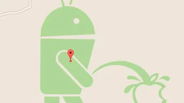 Google Maps muestra al logo de Android orinando sobre la manzana de Apple