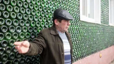 Hombre usó 12.000 botellas de champagne para construir su casa