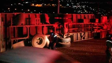 Vuelco de gandola dejó un herido en Tazón