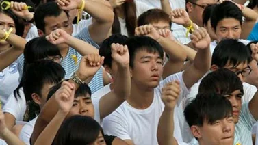 Estudiantes de Hong Kong salieron a la calle para protestar
