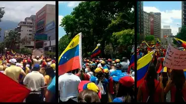 FOTOS: De amarillo, azul y rojo la oposición marcha hasta Plaza Venezuela FOTOS: De amarillo, azul y rojo la oposición marcha hasta Plaza Venezuela