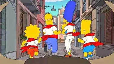 Los Simpson corren los sanfermines en la cabecera de su último capítulo