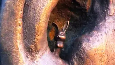 Este fue el pequeño conejo de bronce que quitaron de la estatua de Mandela Este fue el pequeño conejo de bronce que quitaron de la estatua de Mandela