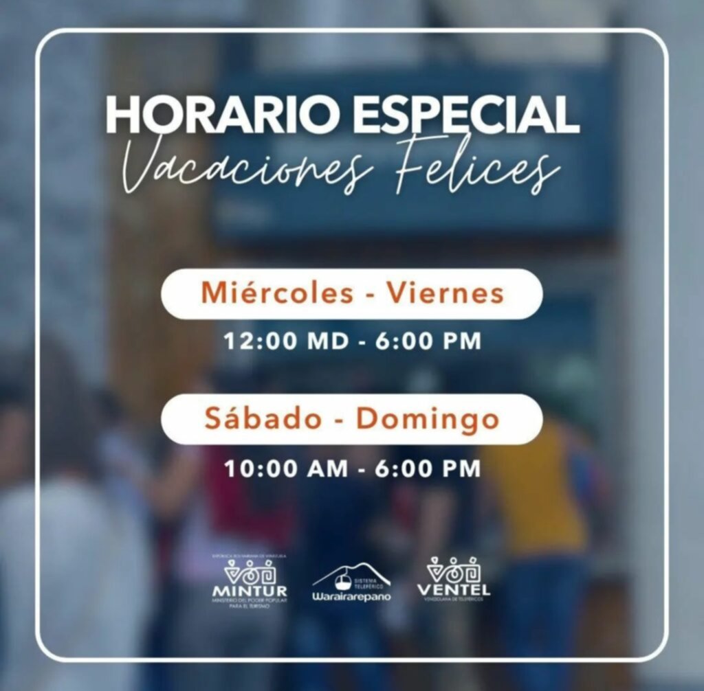 Teleférico Warairarepano: Así es su horario especial de agosto (+Tarifa) Teleférico Warairarepano: Así es su horario especial de agosto (+Tarifa)