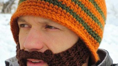 "Gorro Barba" el Gorro con Barba Incluida, Tejido con lana.