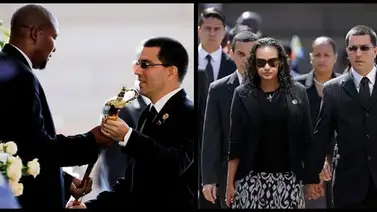 Arreaza y Rosa Virginia Chávez entregaron la réplica de la espada de Bolívar al nieto de Mandela Arreaza y Rosa Virginia Chávez entregaron la réplica de la espada de Bolívar al nieto de Mandela