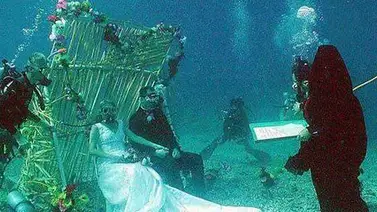 Curiosa boda bajo el agua Curiosa boda bajo el agua