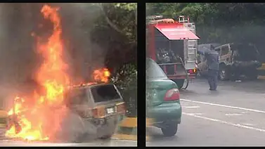 Se incendió una camioneta en la Cota Mil y generó fuerte congestionamiento Se incendió una camioneta en la Cota Mil y generó fuerte congestionamiento