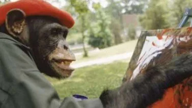El chimpancé Brent gana un concurso de pintura por internet