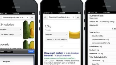 Google añade información nutricional en de sus búsquedas