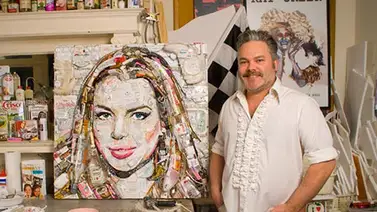 Hacen un retrato de Lindsay Lohan sólo con basura Hacen un retrato de Lindsay Lohan sólo con basura