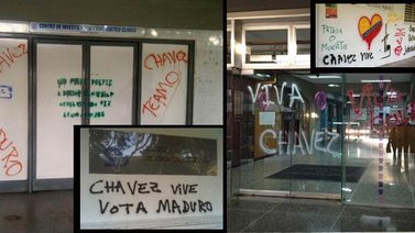 Nuevamente pintan graffitis en la UCV con consignas políticas a favor del Gobierno