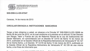 Sudeban informa que este viernes los bancos no laboraran en la Gran Caracas, Vargas y Miranda