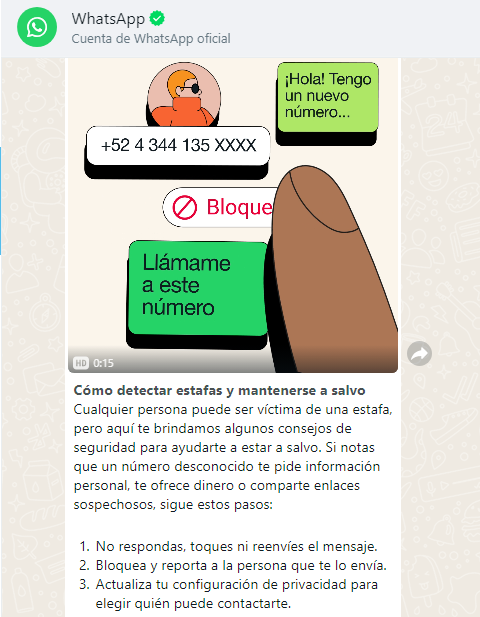 WhatsApp hace recomendaciones a sus usuarios para evitar estafas WhatsApp hace recomendaciones a sus usuarios para evitar estafas