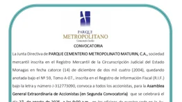 CONVOCATORIA I PARQUE METROPOLITANO 19 AGO 25