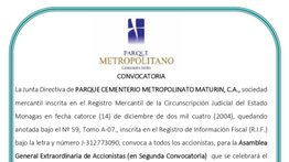 CONVOCATORIA II PARQUE METROPOLITANO 19 AGO 25
