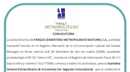 CONVOCATORIA II PARQUE METROPOLITANO 19 AGO 25