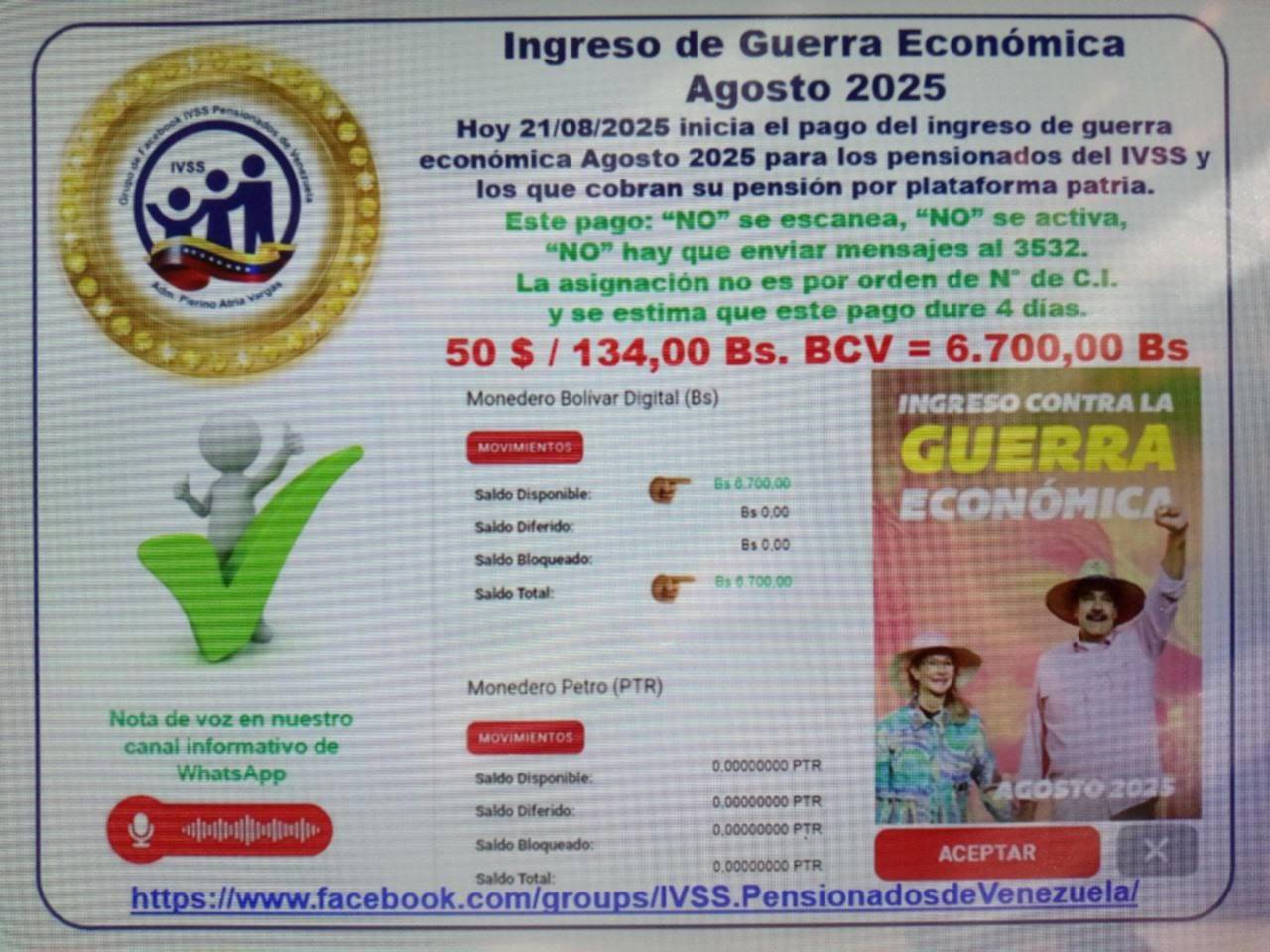 Pagan nuevo monto: inicia entrega del ingreso por Guerra Económica para pensionados