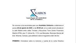 CONVOCATORIA KAIROS DE REASEGUROS 21 AGO 2025
