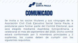 CONVOCATORIA CLUB SANTA PAULA 21 AGO 2025