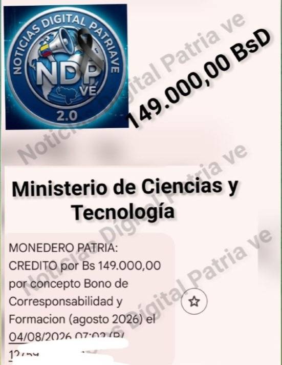 Activan pago de un megabono en Patria este 4 de agosto: ¿Quiénes cobran este beneficio?