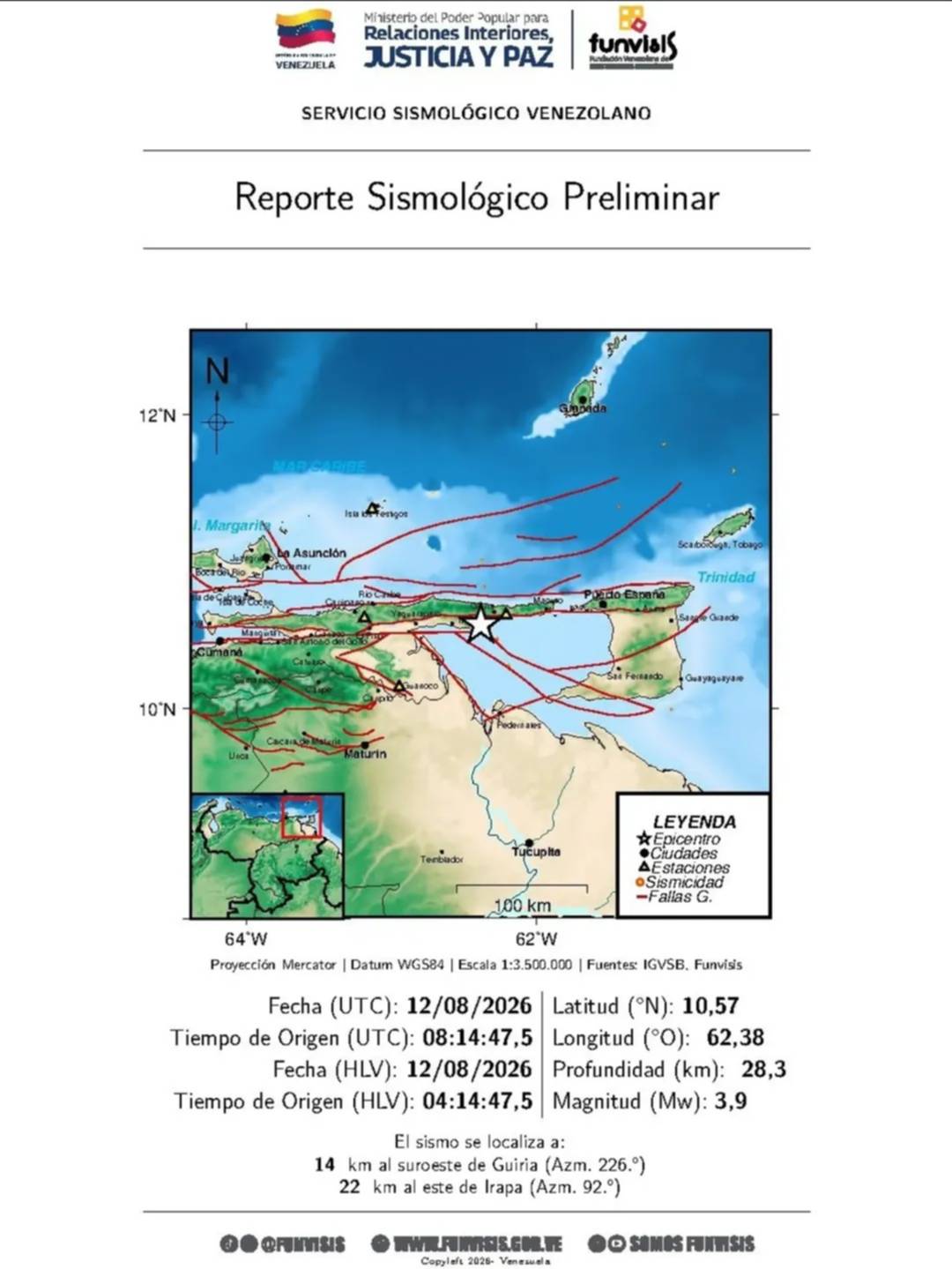 Sismos en Venezuela en las últimas horas: reporte Funvisis de hoy 12 de agosto Sismos en Venezuela en las últimas horas: reporte Funvisis de hoy 12 de agosto