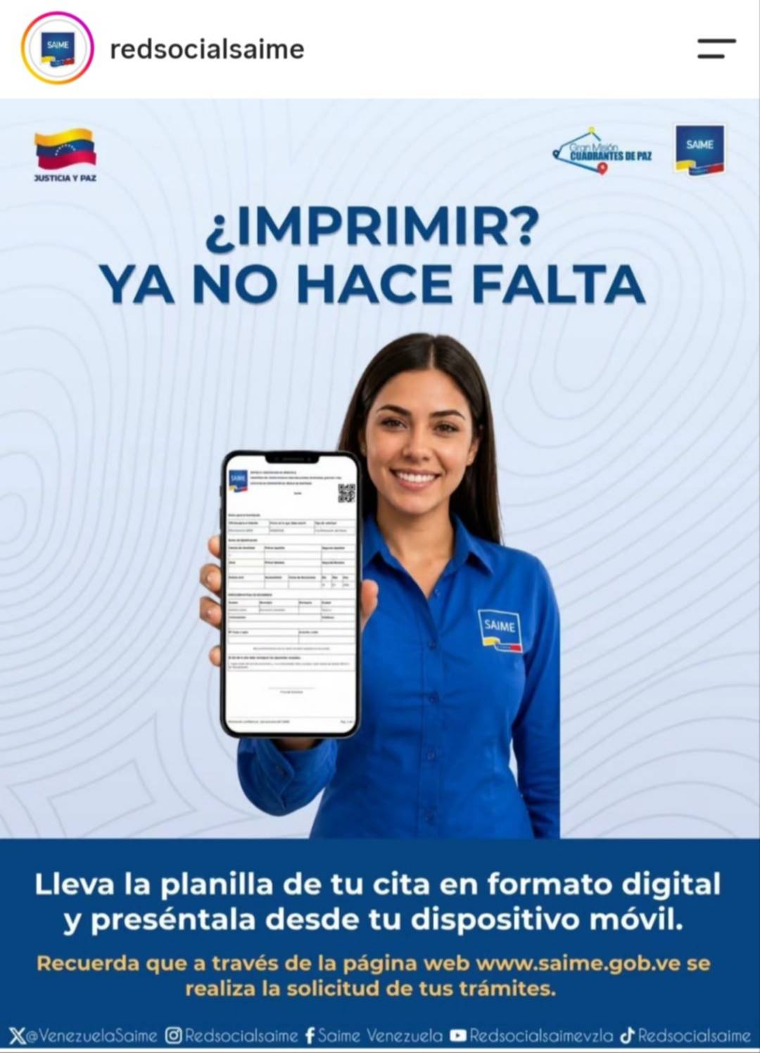Saime simplifica citas de trámites: conozca la nueva medida anunciada Saime simplifica citas de trámites: conozca la nueva medida anunciada