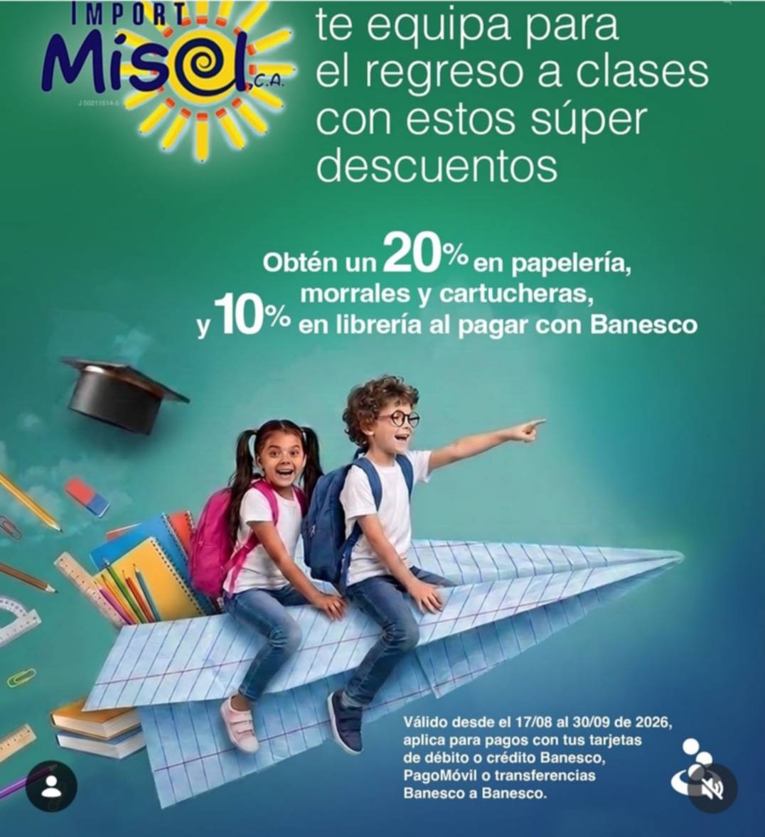 Banco venezolano impulsa la vuelta a clases: 20% en papelería y 10% en librerías hasta septiembre