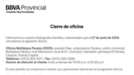 BBVA PROVINCIAL | CIERRE DE OFICINA MULTIPLAZA PARAÍSO