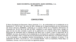 CONVOCATORIA ASAMBLEA BANCO OCCIDENTAL DE DESCUENTO  12 AGO 24