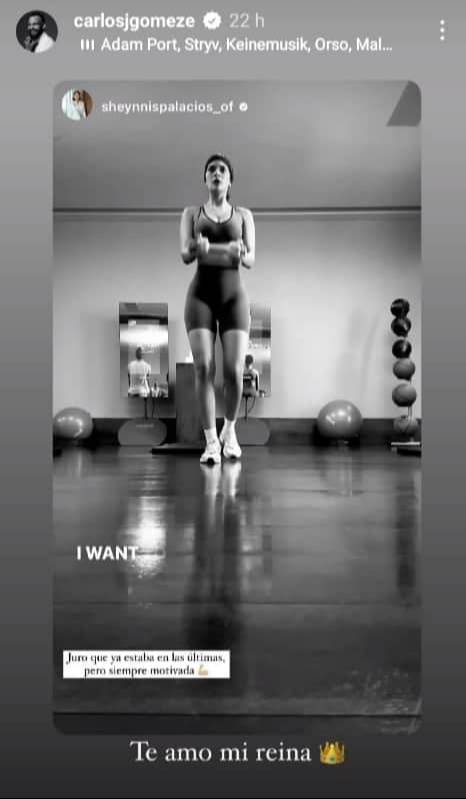 Así apoya Carlos Gómez a Sheynnis Palacios en su rutina de ejercicios (+FOTOS)